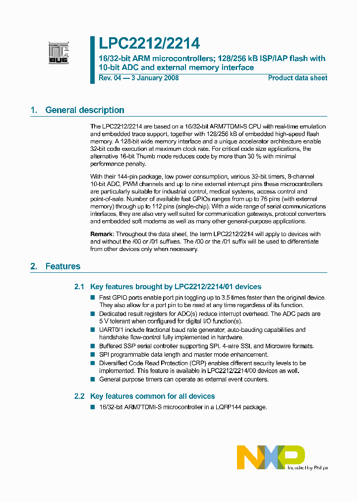LPC2214FBD14400_4607761.PDF Datasheet