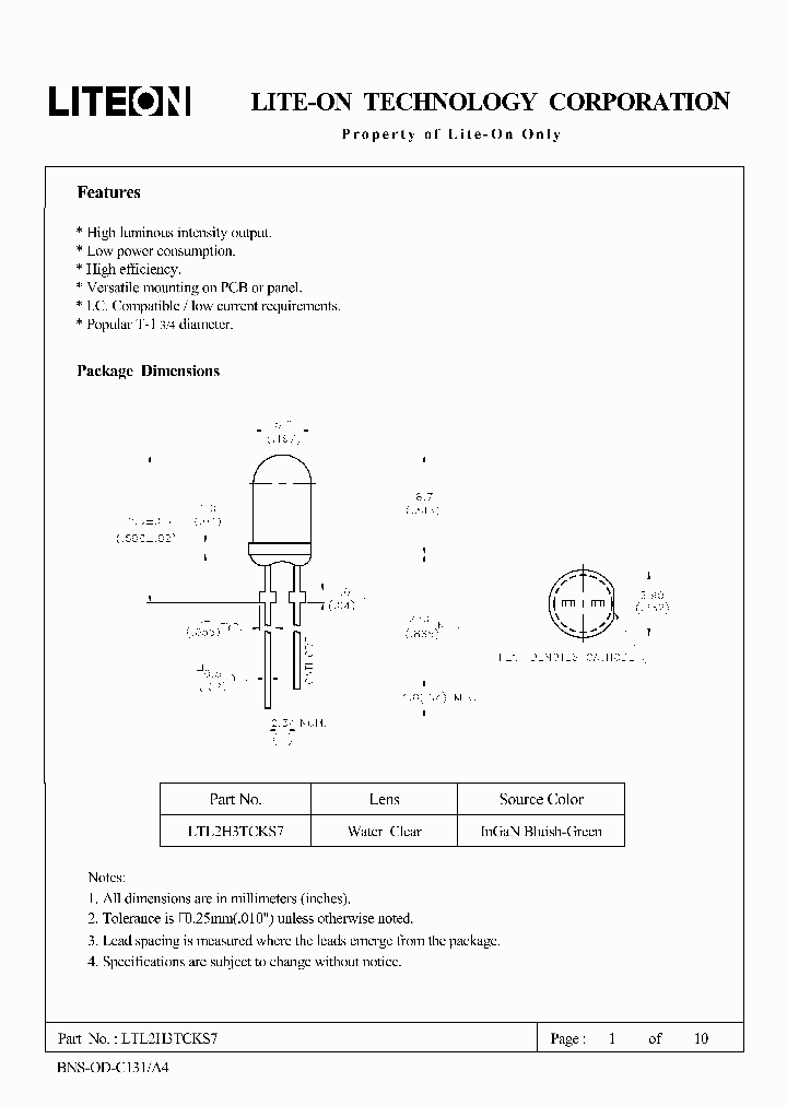 LTL2H3TCKS7_4599649.PDF Datasheet