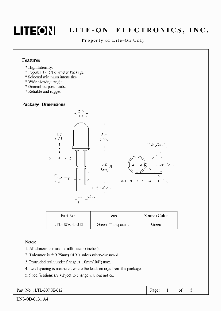 LTL-307GE-012_4710288.PDF Datasheet