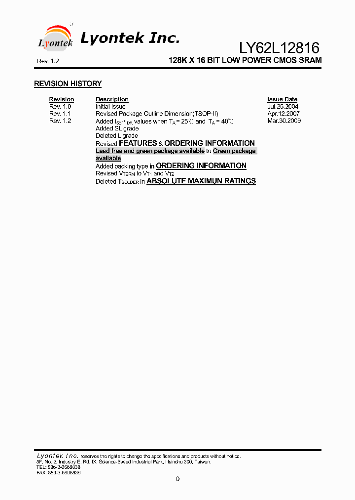 LY62L12816_4582991.PDF Datasheet