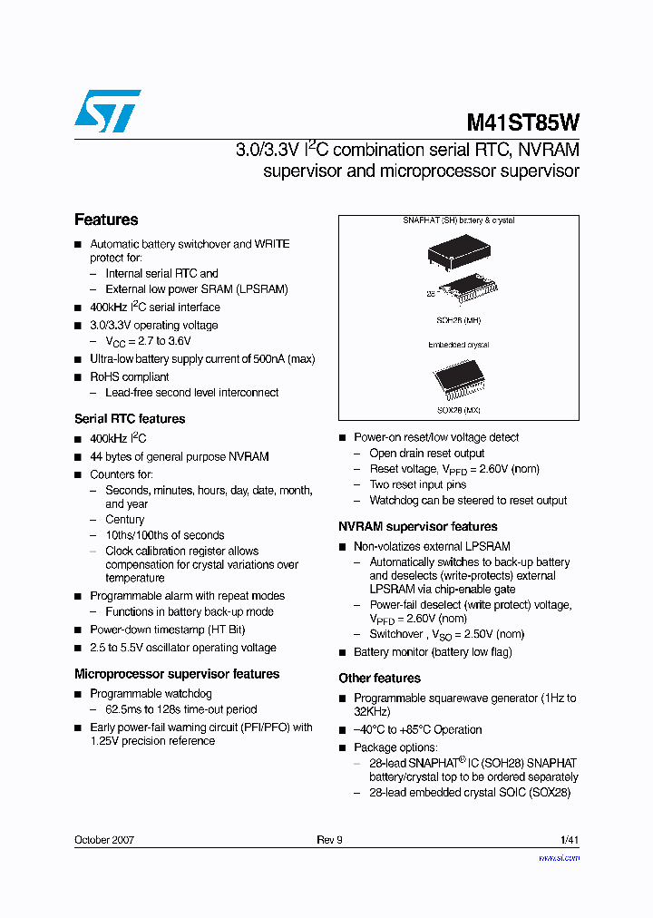 M41ST85WMH6E_4215639.PDF Datasheet