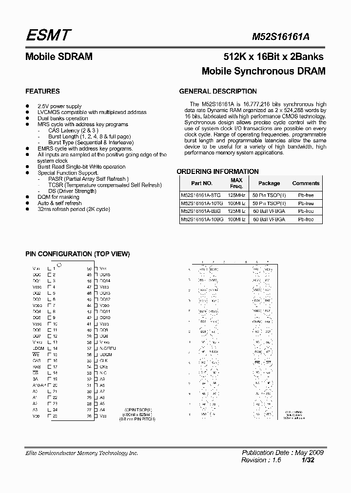 M52S16161A09_4802753.PDF Datasheet