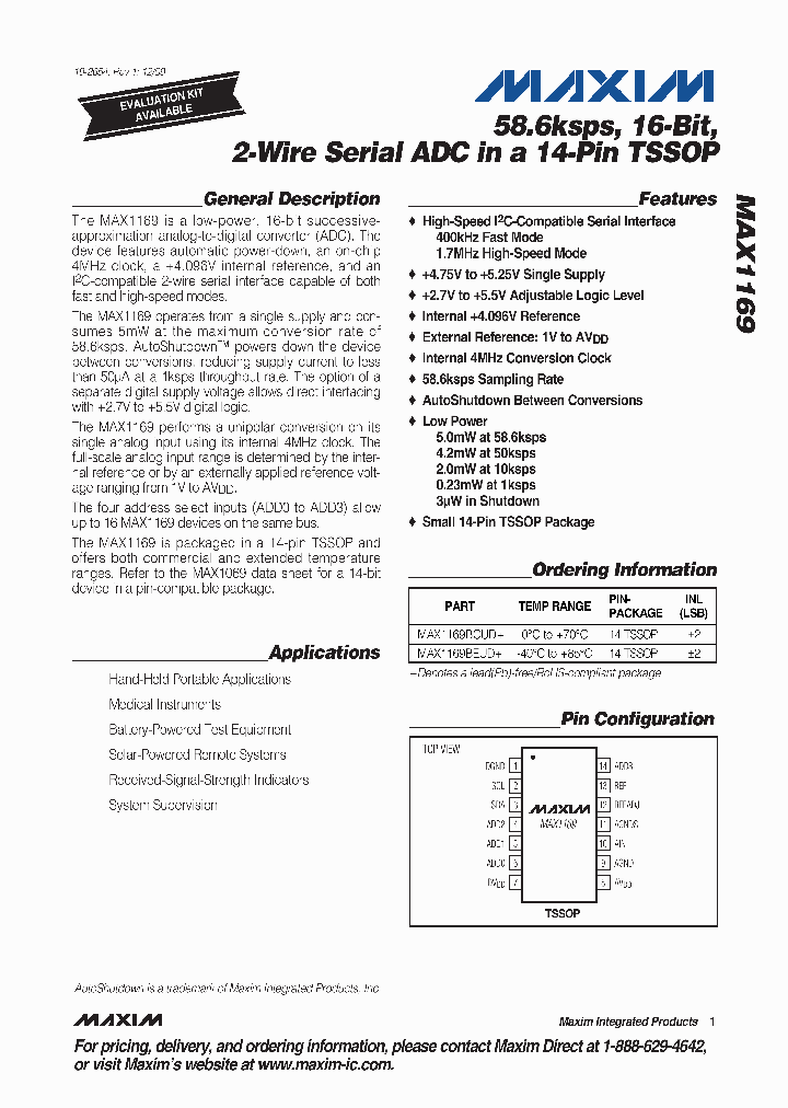 MAX1169BEUD_4544378.PDF Datasheet