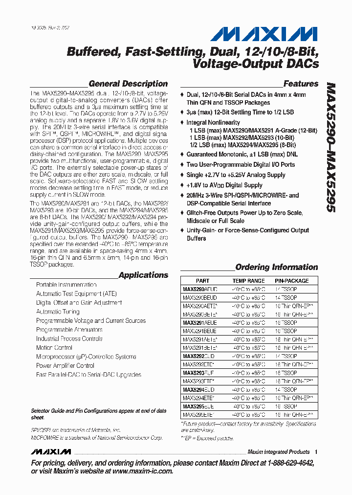 MAX5293ETE_4510188.PDF Datasheet