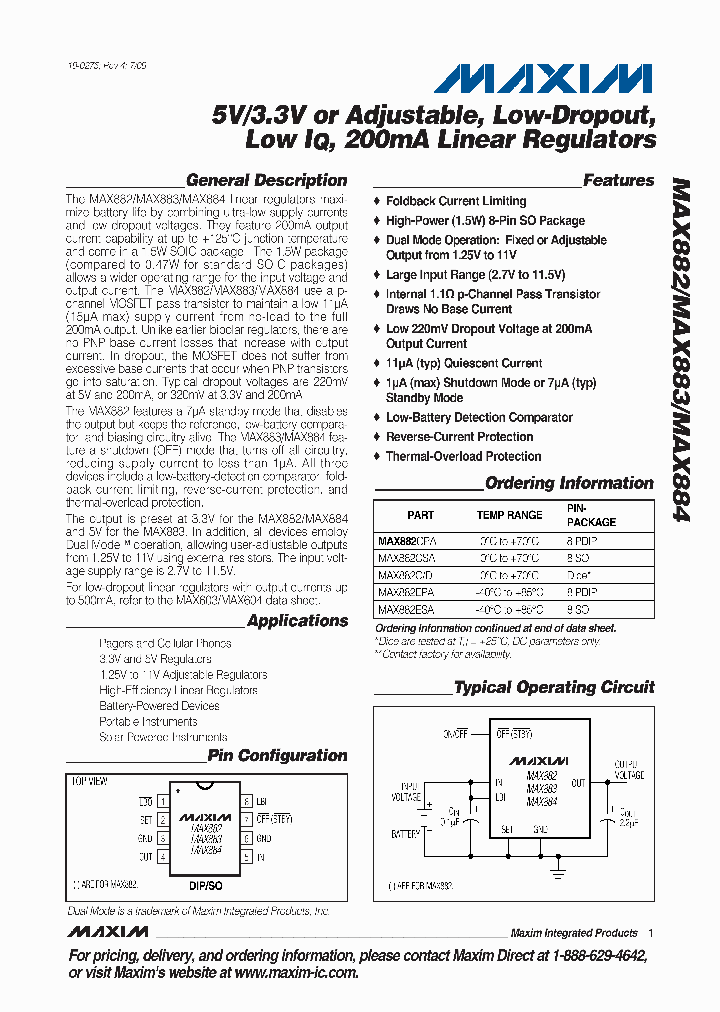 MAX883MPA_4543367.PDF Datasheet