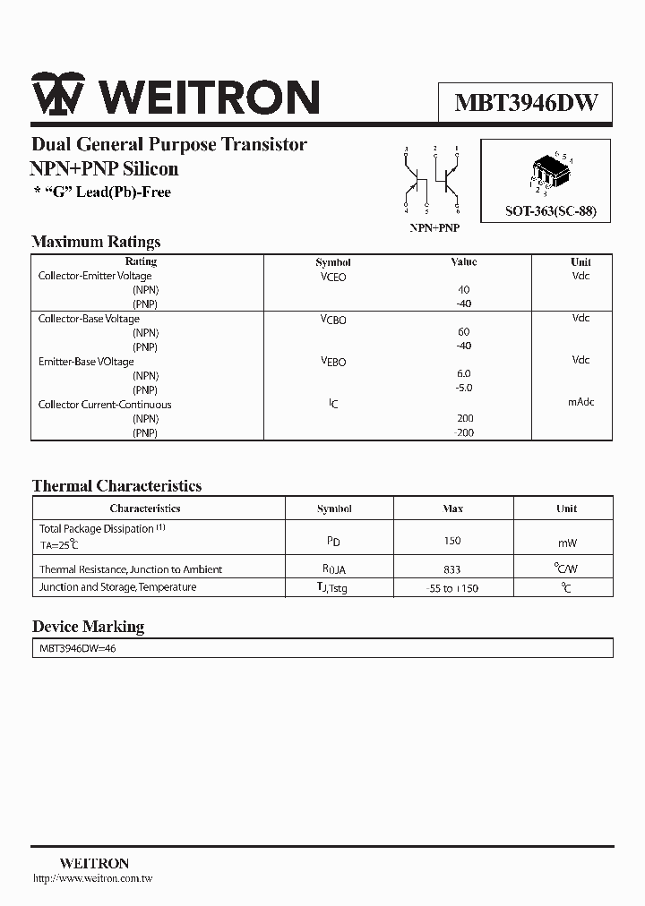 MBT3946DW_4185003.PDF Datasheet