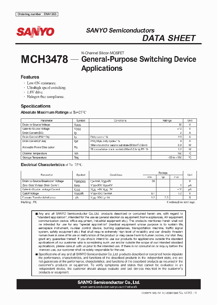 MCH3478_4824467.PDF Datasheet