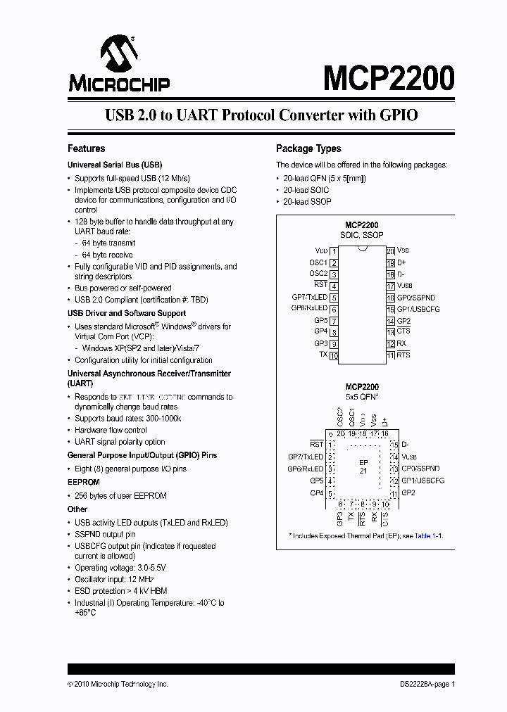 MCP2200_4556061.PDF Datasheet