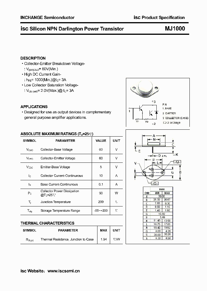 MJ1000_4305520.PDF Datasheet