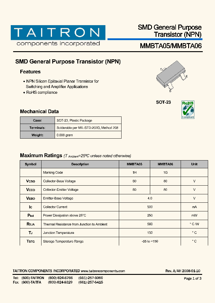 MMBTA05_4196025.PDF Datasheet