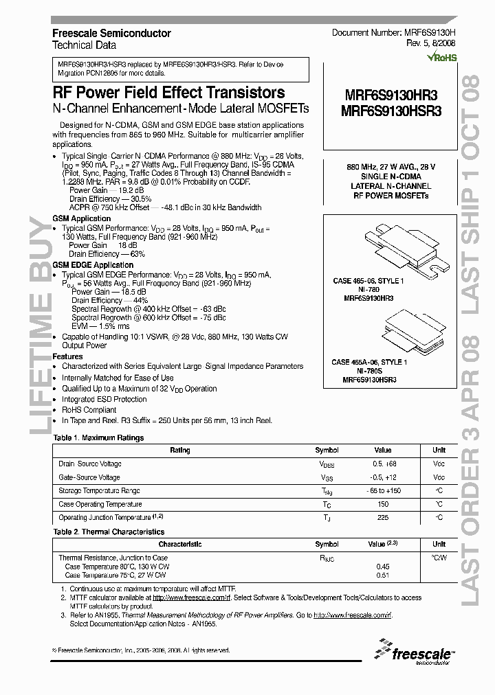 MRF6S9130H_4792008.PDF Datasheet