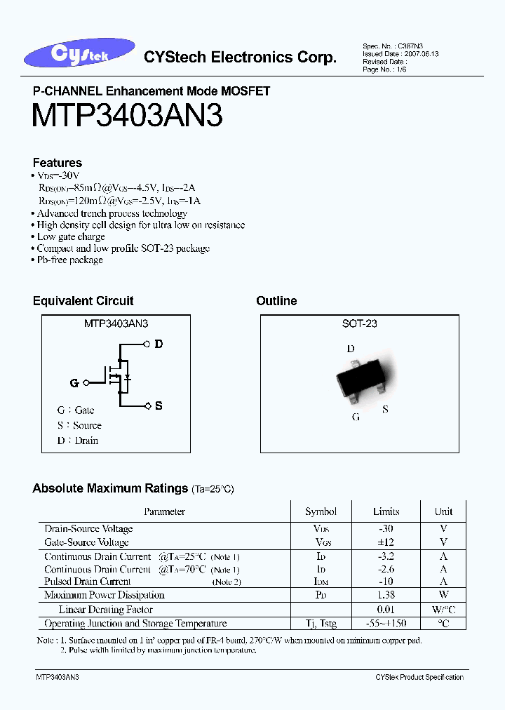 MTP3403AN3_4602035.PDF Datasheet