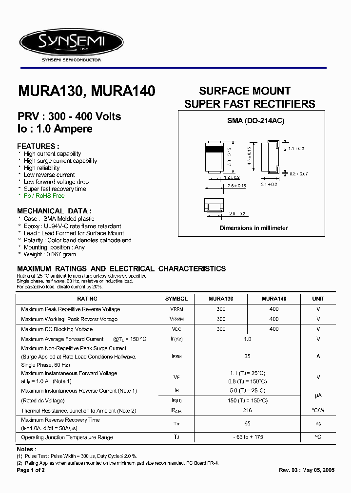 MURA140_4464633.PDF Datasheet