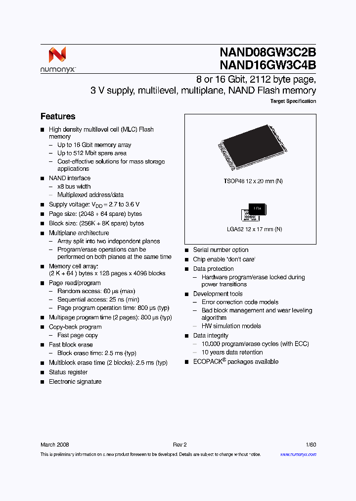 NAND16GW3C4B_4337937.PDF Datasheet