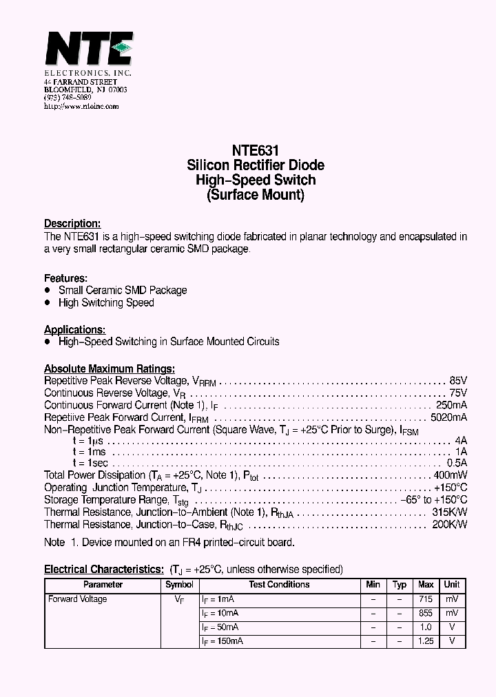 NTE631_4340263.PDF Datasheet