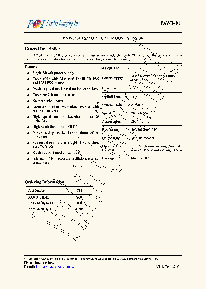 PAW3401_4551325.PDF Datasheet