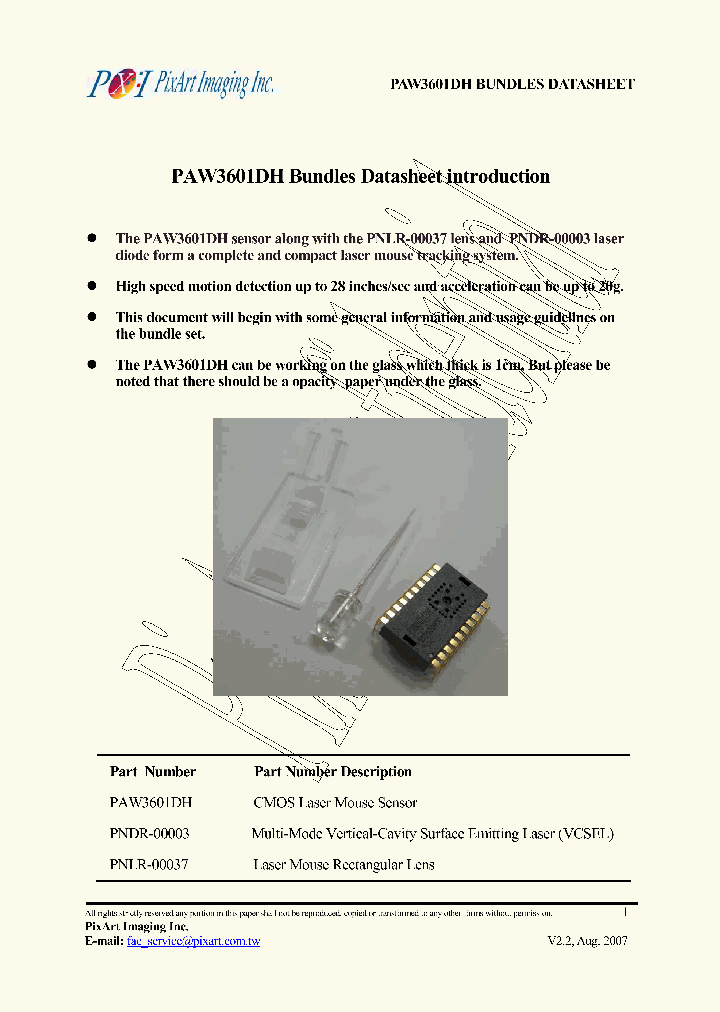 PAW3601DH_4639303.PDF Datasheet