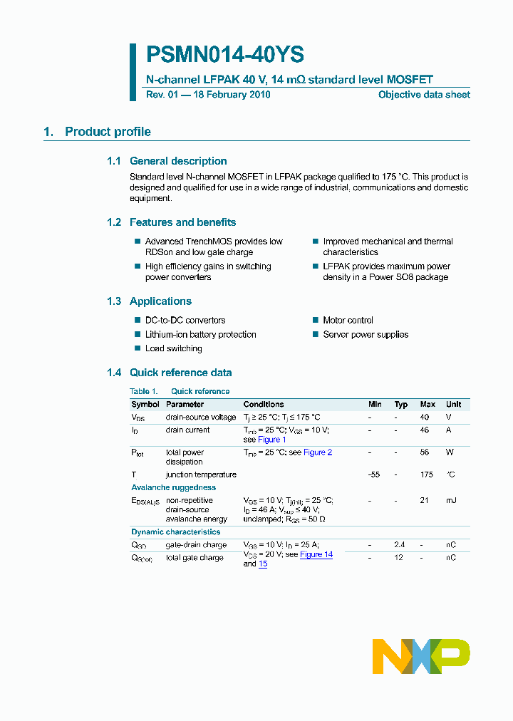 PSMN014-40YS_4670883.PDF Datasheet