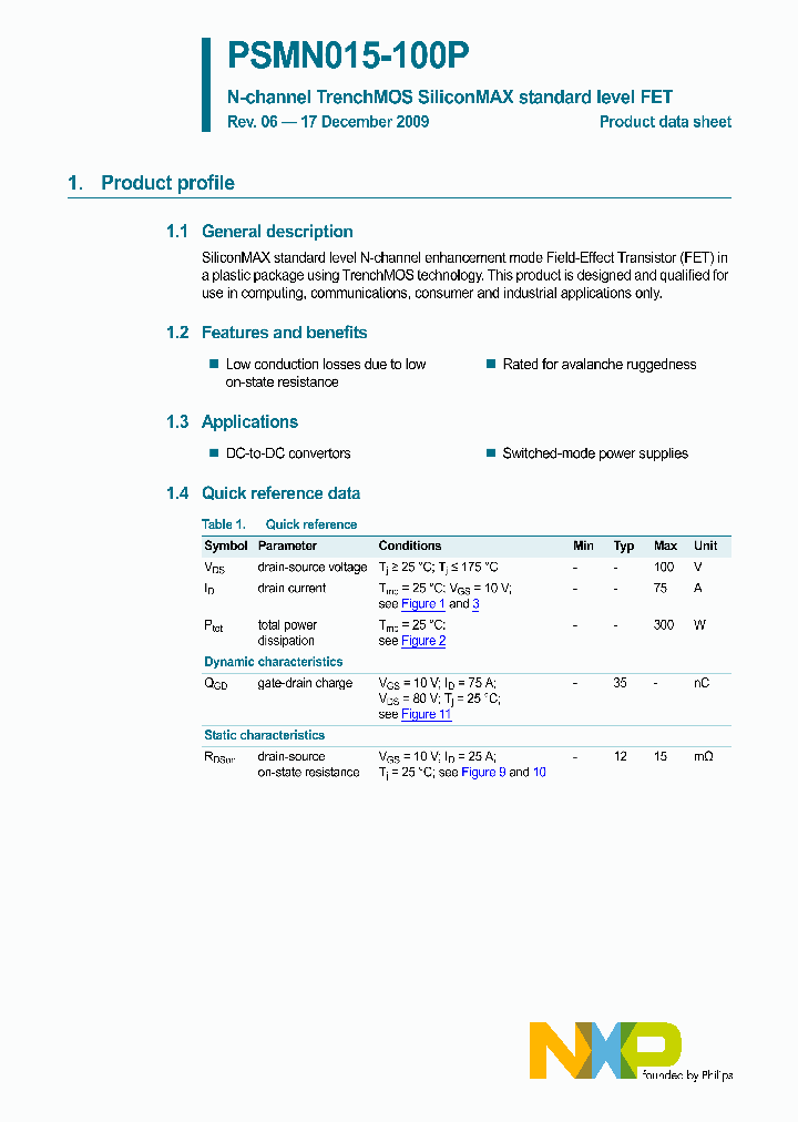 PSMN015-100P_4670885.PDF Datasheet