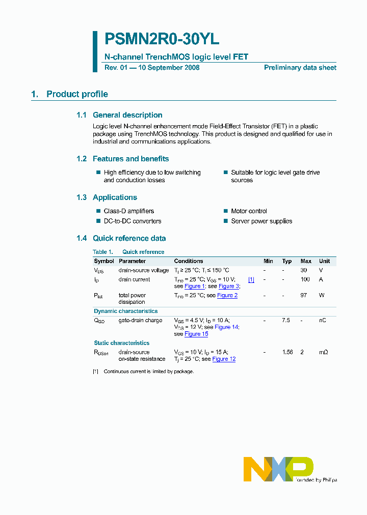 PSMN2R0-30YL_4581657.PDF Datasheet