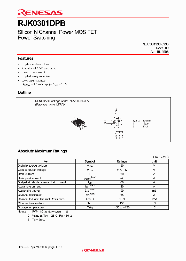 RJK0301DPB_4240948.PDF Datasheet