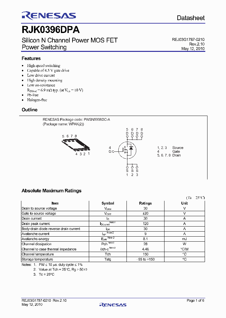 RJK0396DPA10_4775845.PDF Datasheet