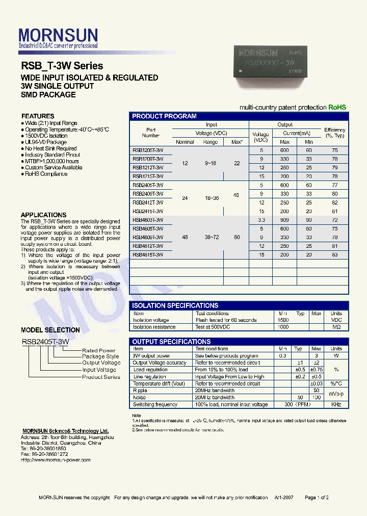 RSB2405T-3W_4626906.PDF Datasheet