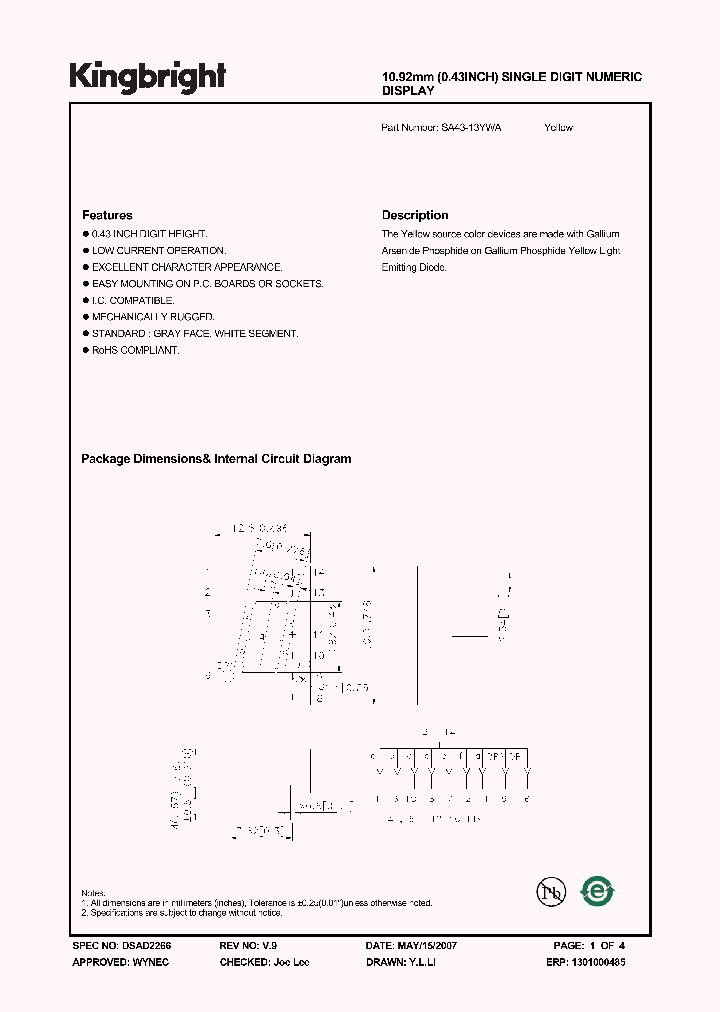SA43-13YWA_4384901.PDF Datasheet