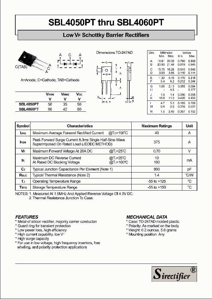 SBL4050PT_4200748.PDF Datasheet