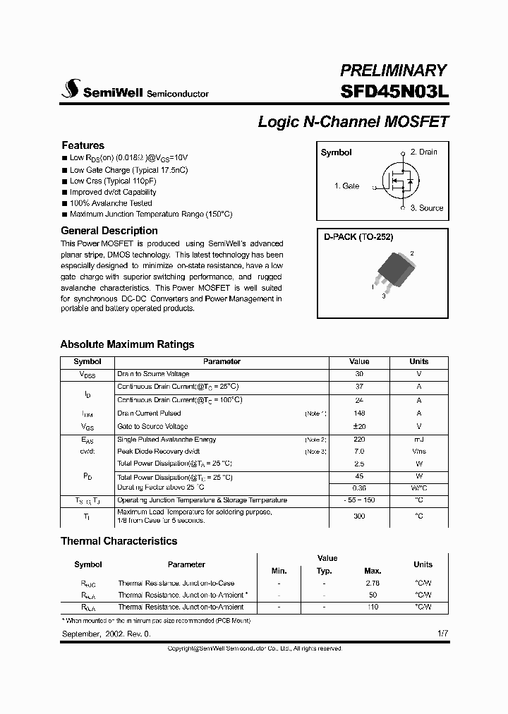 SFD45N03L_4391901.PDF Datasheet