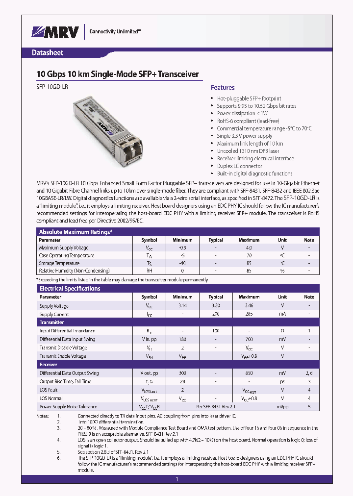 SFP-10GD-LR_4873092.PDF Datasheet