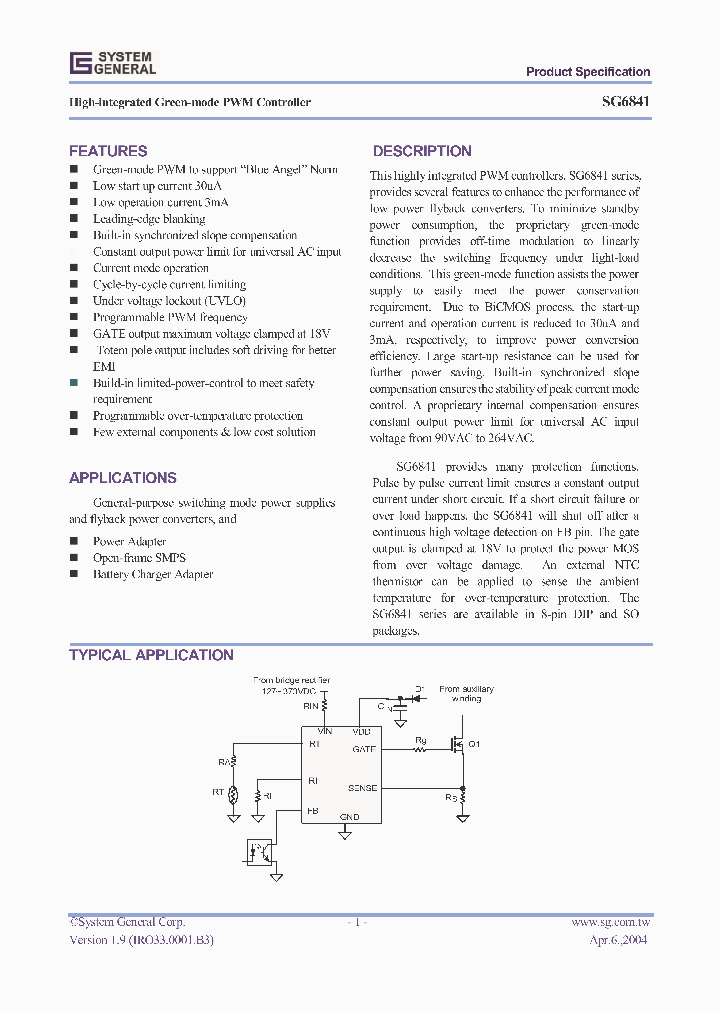 SG6841SZ_4563245.PDF Datasheet