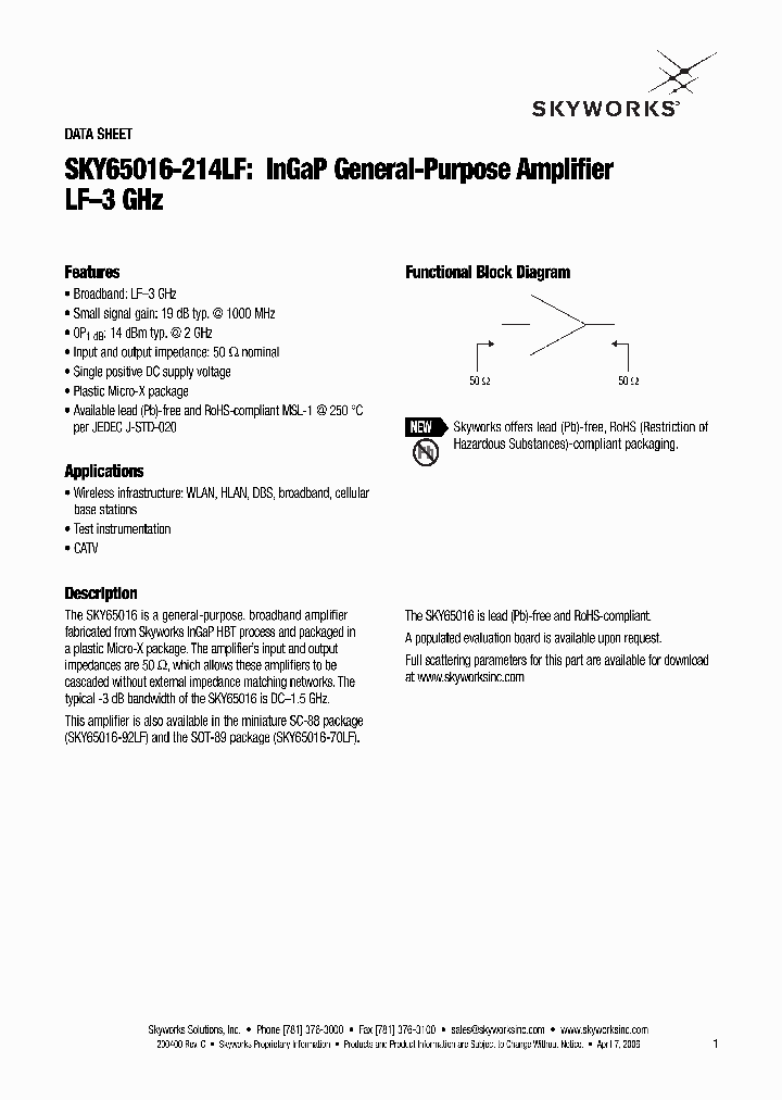 SKY65016-214LF_4282409.PDF Datasheet