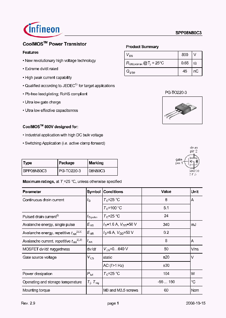 SPP08N80C308_4909274.PDF Datasheet