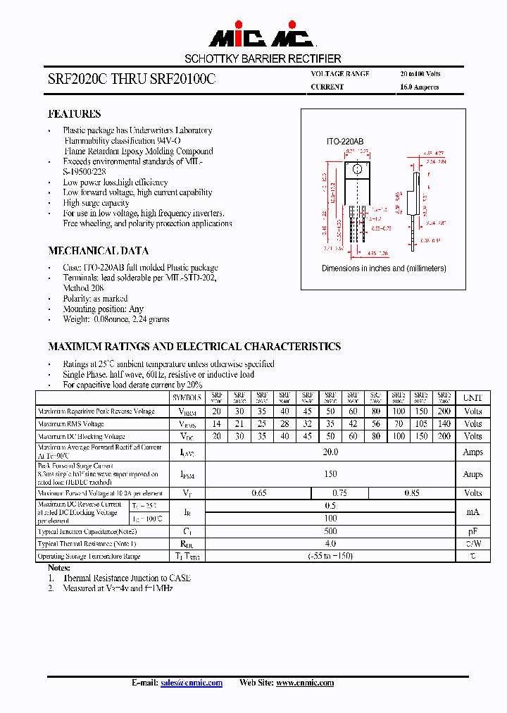 SRF20100C_4408908.PDF Datasheet