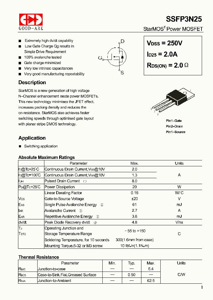 SSFP3N25_4714166.PDF Datasheet