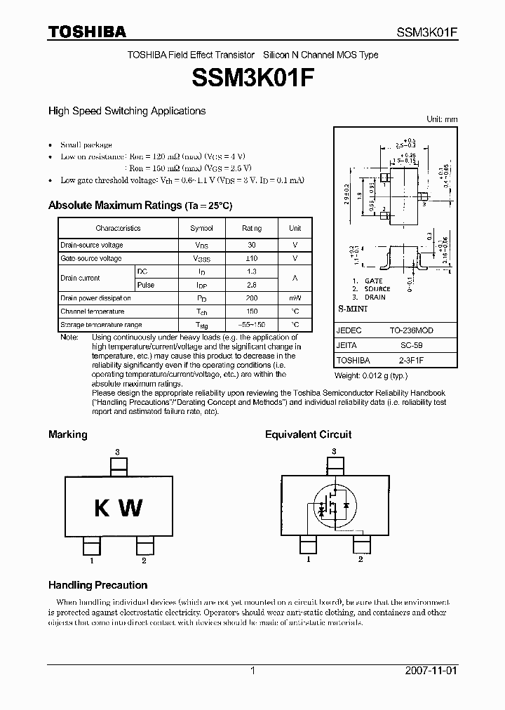 SSM3K01F_4283475.PDF Datasheet