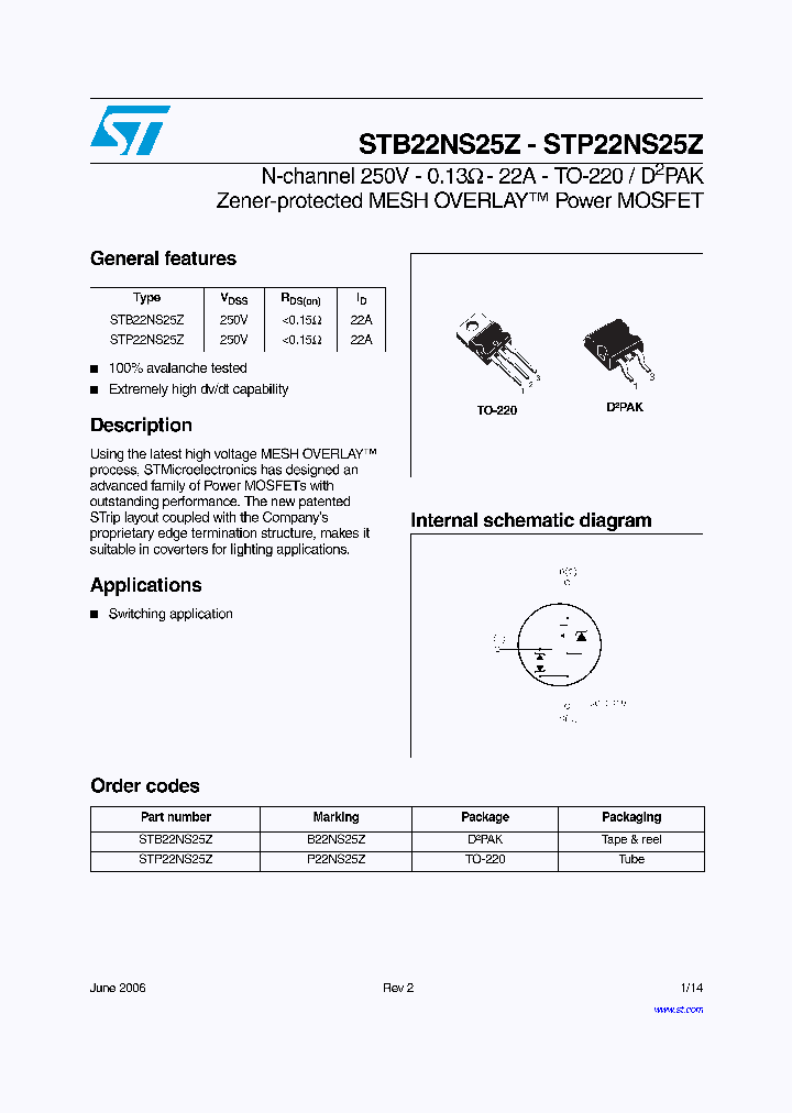 STB22NS25Z06_4257426.PDF Datasheet