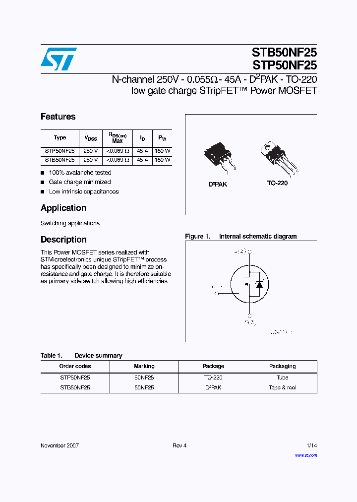 STB50NF25_4229632.PDF Datasheet