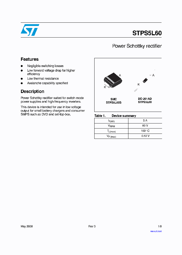 STPS5L60S_4611141.PDF Datasheet