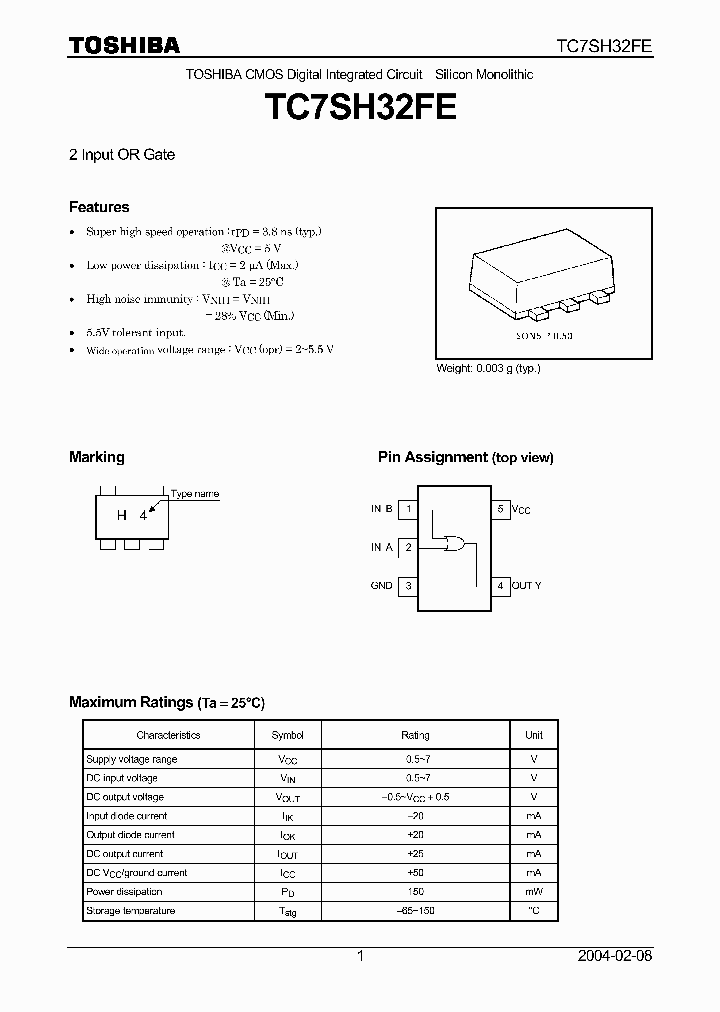TC7SH32FE_4345733.PDF Datasheet