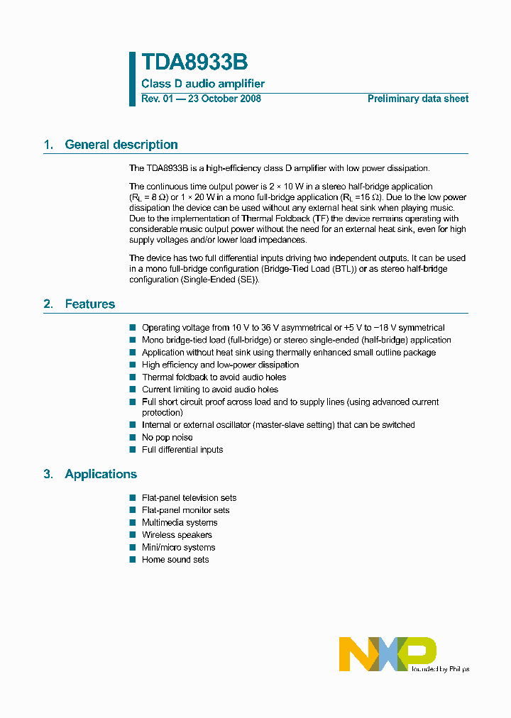 TDA8933B_4282309.PDF Datasheet