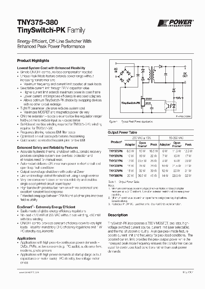 TNY380PN_4545628.PDF Datasheet