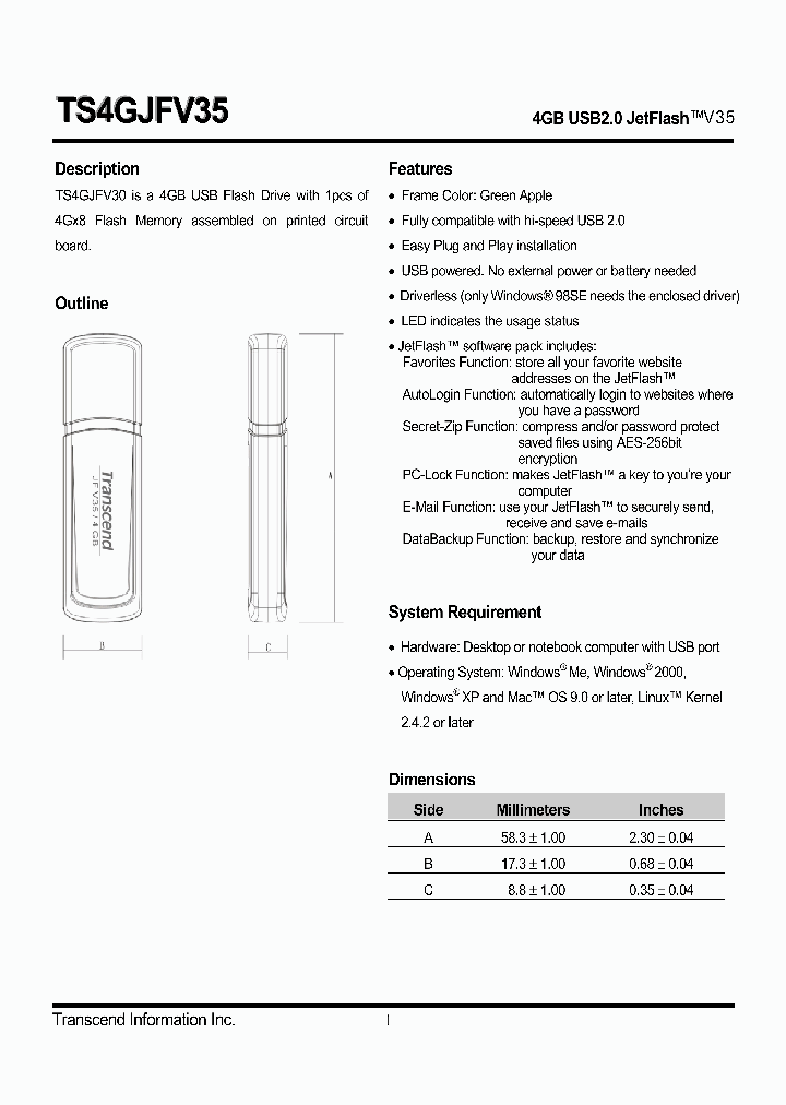 TS4GJFV35_4385753.PDF Datasheet