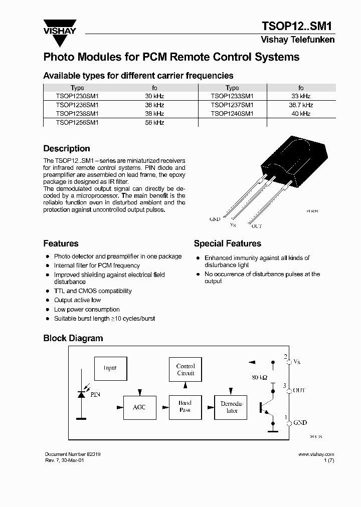 TSOP1230SM1_4601069.PDF Datasheet