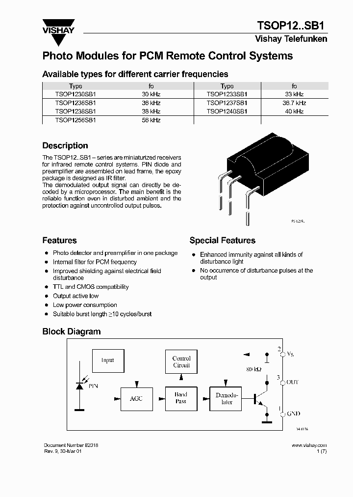 TSOP1233SB1_4528639.PDF Datasheet