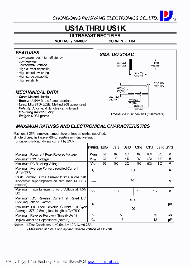 US1A_4601523.PDF Datasheet
