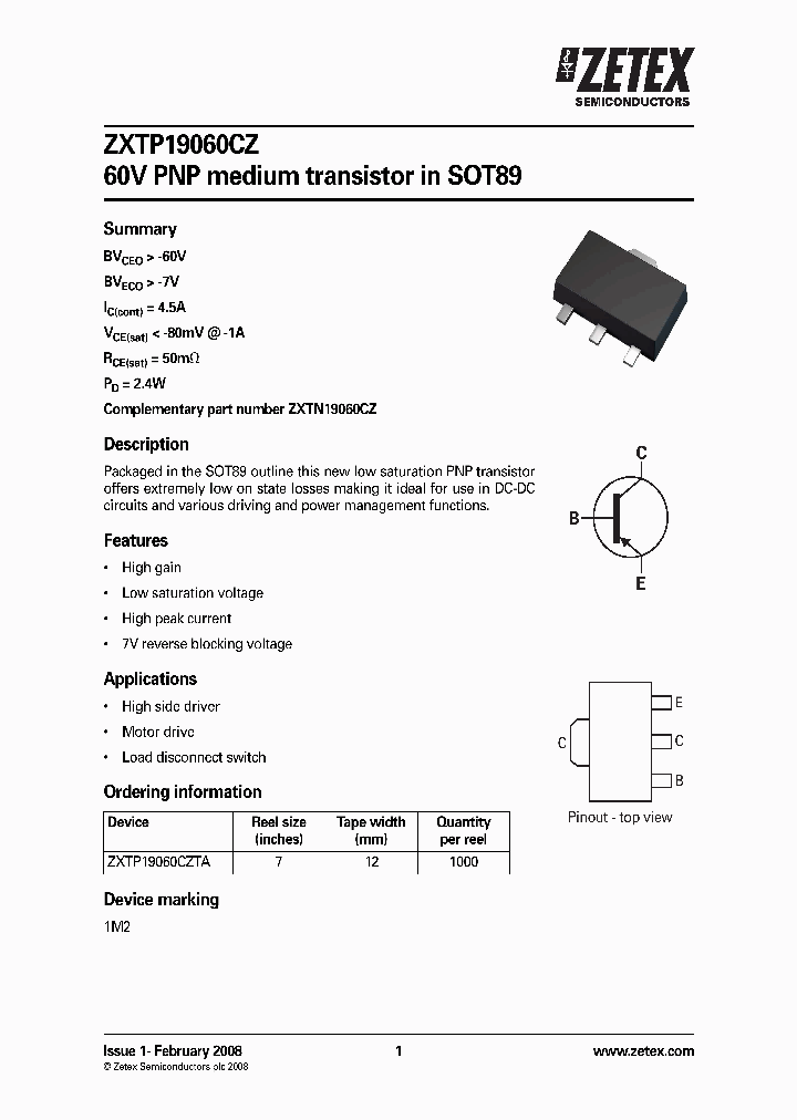 ZXTP19060CZ_4389305.PDF Datasheet