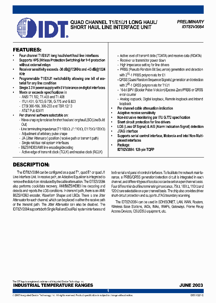 82V2084DS_972090.PDF Datasheet
