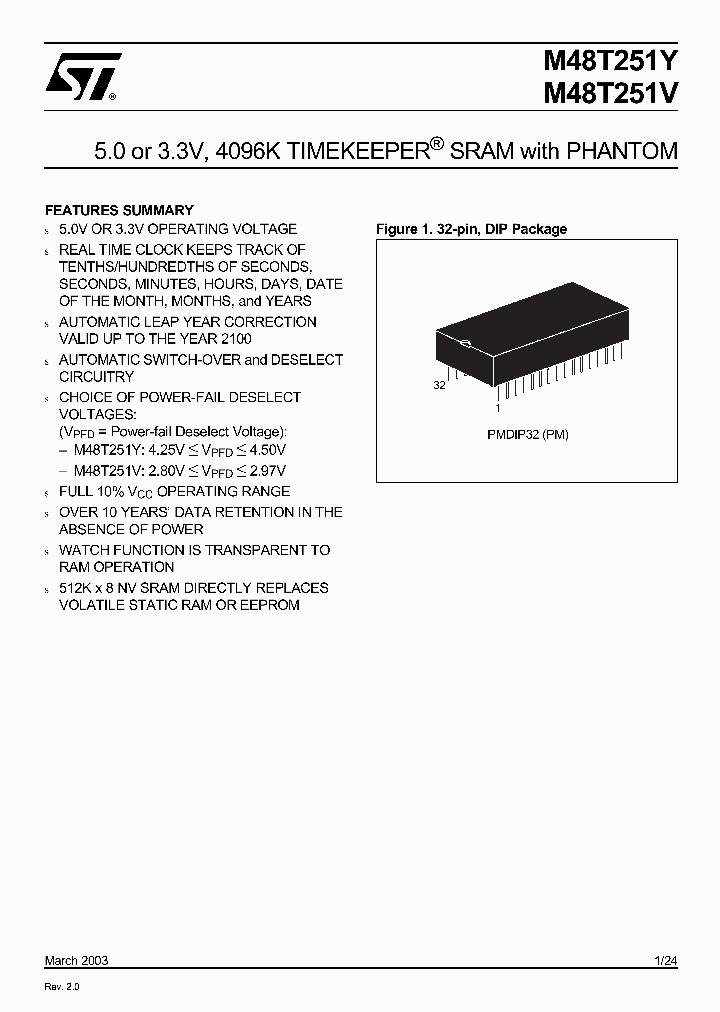 M48T251Y_958274.PDF Datasheet